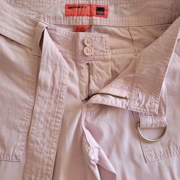Vintage Y2K Mossimo Cropped Utility Lowrise Pants with Belt Blush Pink  *sz 9* - Picture 12 of 16